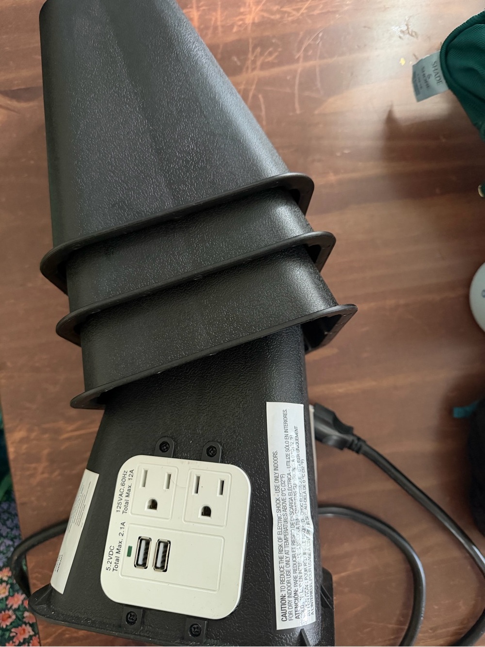 Black Bed Risers with Dual USB Ports